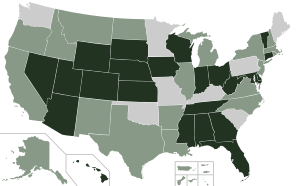 Map of states according to compliance with the REAL ID Act