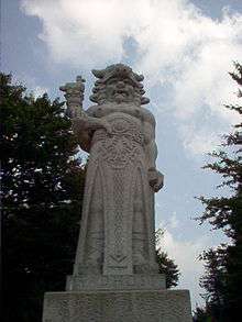Modern sculpture of a Slavic deity