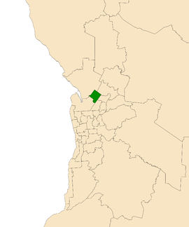 Map of Adelaide, South Australia with electoral district of Ramsay highlighted