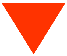 red downward-pointing triangle