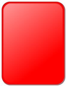 A red rectangle, denoting the red penalty card shown to a player being sent off