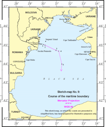 Map of the Black Sea and surroundings, with a single boundary