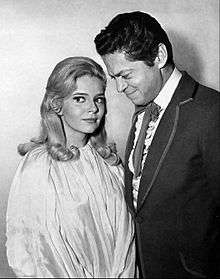 Ann Elder in a publicity photo for The Wild Wild West (1966) with one of the show's stars, Ross Martin.