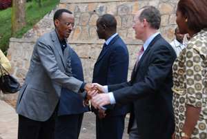 Rwandan President Paul Kagame and PIH's Paul Farmer at the Butaro ribbon cutting ceremony in 2011.