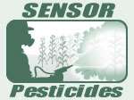 Green and white logo of a person spraying crops with pesticides.