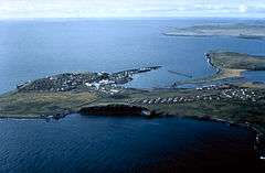 alt=Aerial view of St. Paul Island