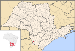 The location of Bom Sucesso de Itararé as shown within the map of the State of São Paulo