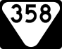 State Route 358 marker