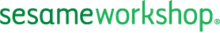 2000-present text logo of Sesame Workshop, with the words "Sesame" and "Workshop" in a lowercase sans-serif font, each word a different shade of green.