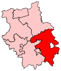 A large constituency, situated in the southeast of the county.