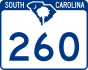 SC Highway 260 marker