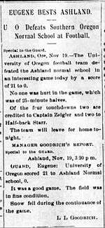 A newspaper article describing the playing of a football game