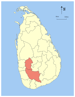Area map of Sabaragamuwa, Sri Lanka