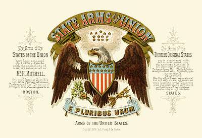 Title page of State arms of the union with the Great Seal of the United States illustrated