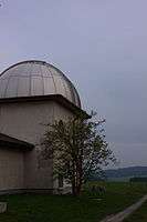 View of the dome-shaped Zimmerwald Obeservatory