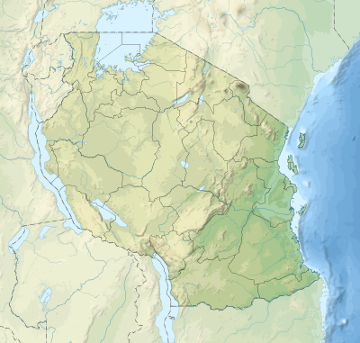 Relief location map of Tanzania