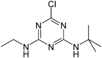 Skeletal formula of terbuthylazine