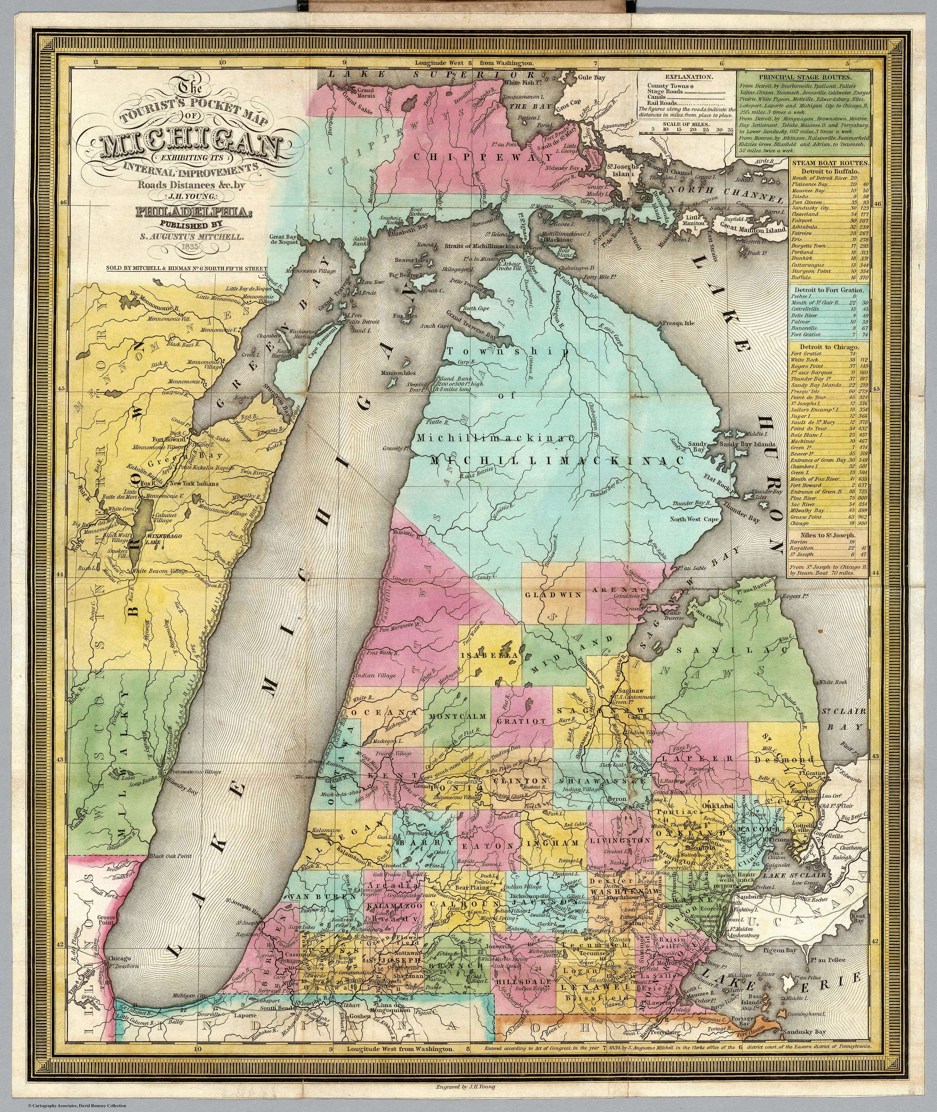 According to a historical map of Michigan originally published in 1831, the Rifle River may have previously been referred to as Grindstone Creek.