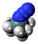Ball-and-stick model of the trimethylsilyl azide molecule