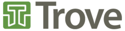 Green stylised T with the word "Trove"