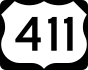 U.S. Route 411 marker