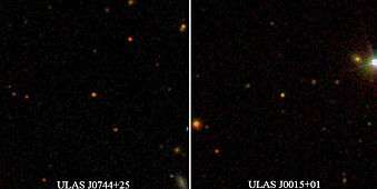Two stars very distant from us in two separate pictures taken by telescope