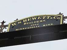 W.S. Hewett & Co Builders Name Plate