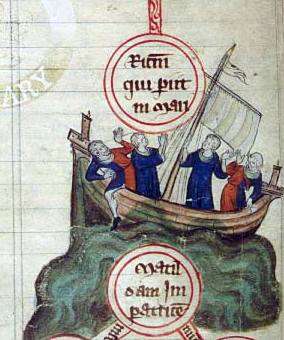 A medieval picture of a sinking ship