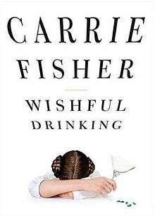 Cover shows what appears to be Carrie Fisher's character Princess Leia, slumped over and holding a martini glass.