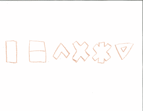 a drawing of six shapes