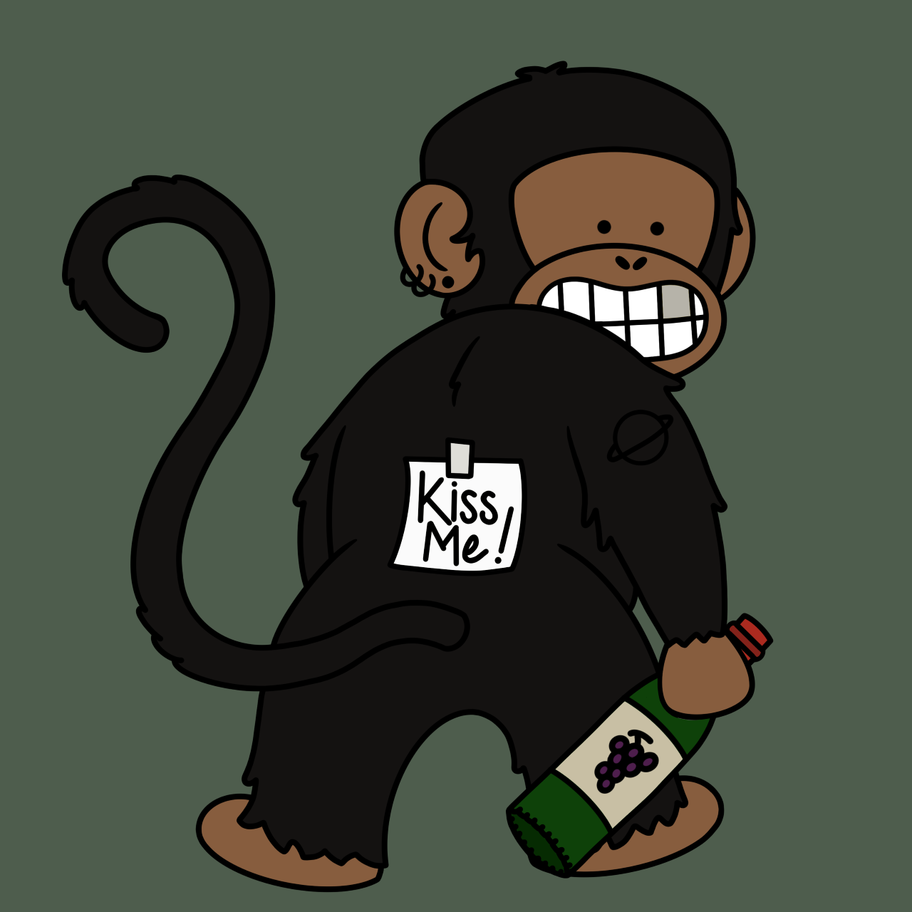Nft Kiss Me Monkey #1353