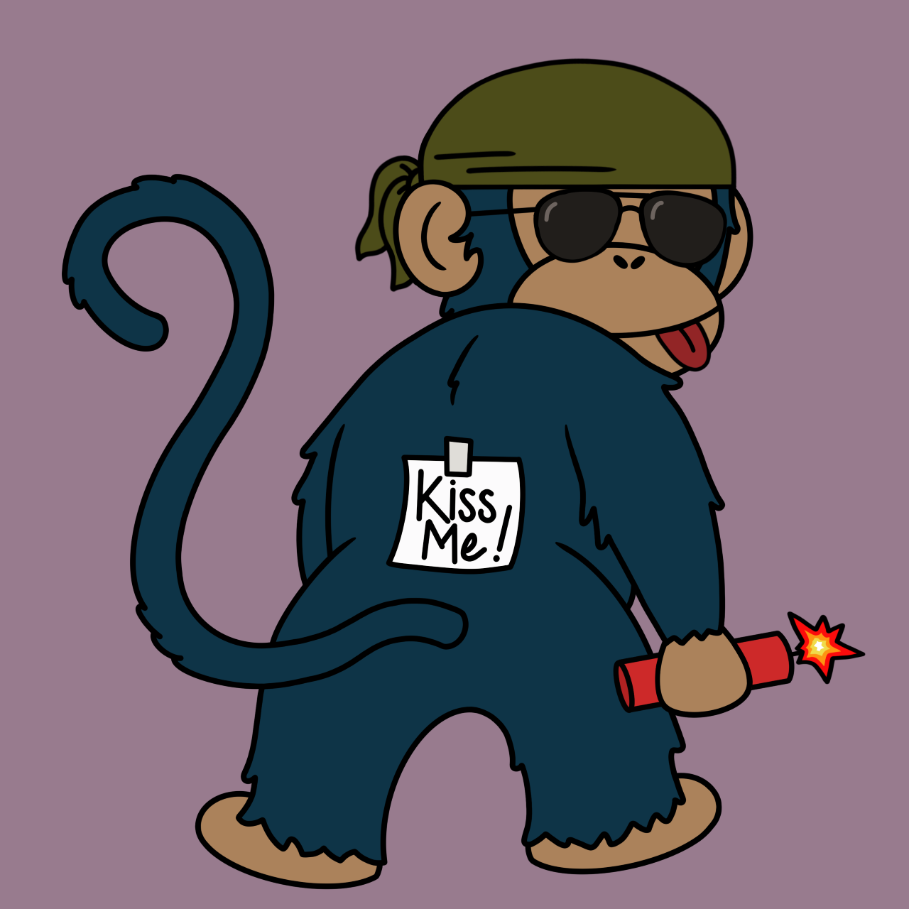 Nft Kiss Me Monkey #1354