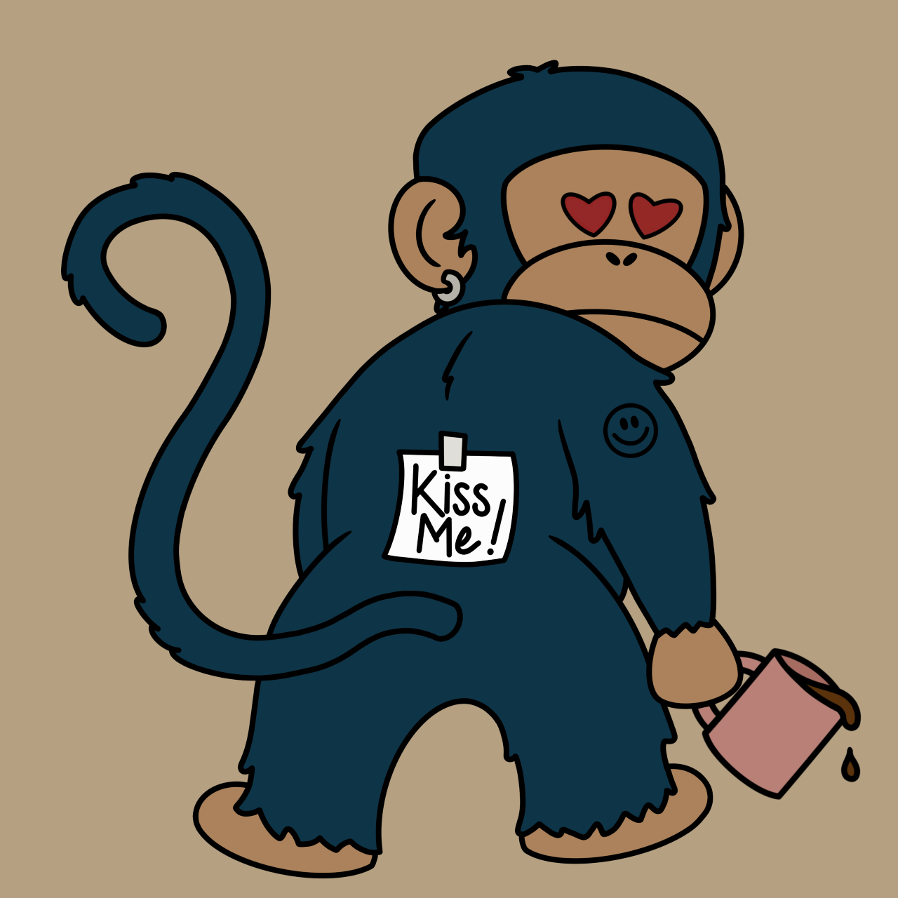 Nft Kiss Me Monkey #1360