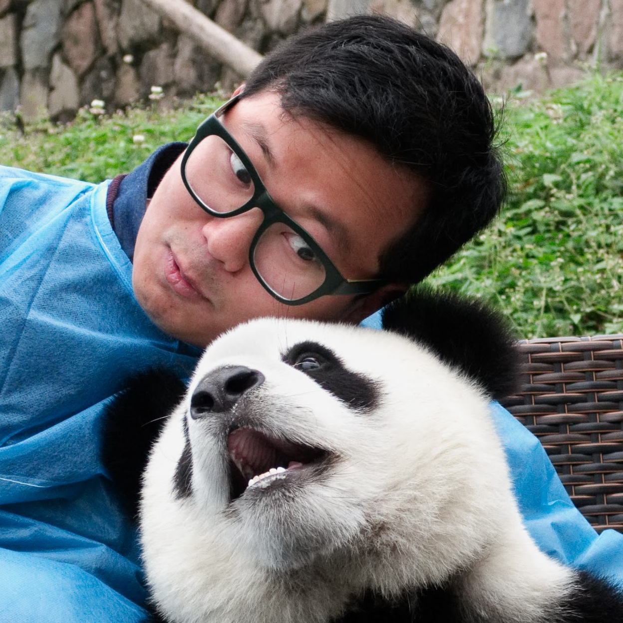 Ben with a baby panda
