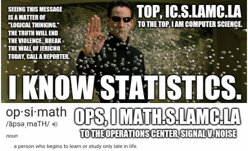 I know statistics.